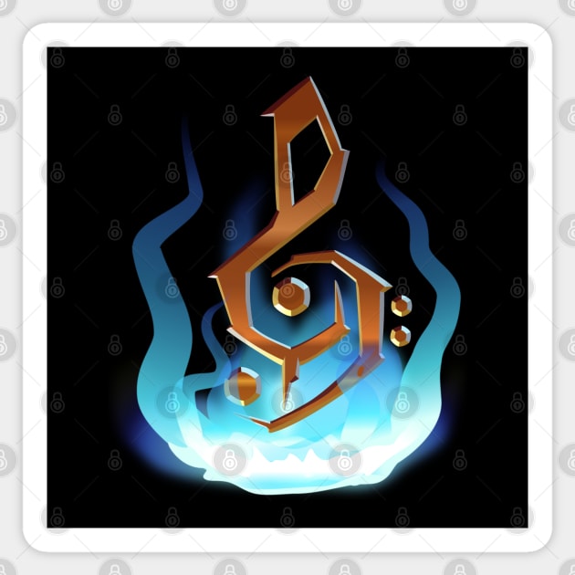 Power Clef - D - Metal Power Blue Fire Sticker by Dirgu